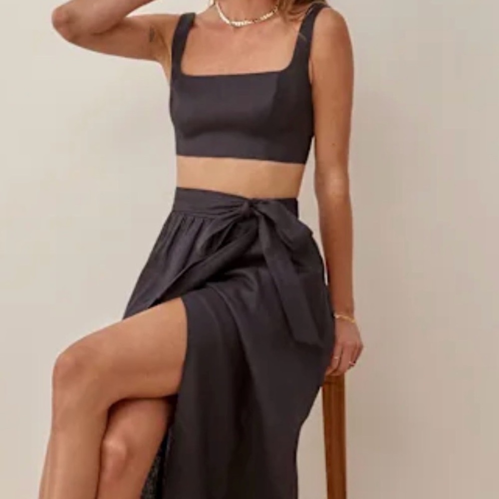 Reformation Black Linen Set